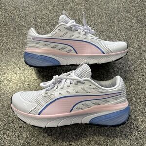 Puma Running Shoes Womens 8 Cell Glare Sneaker White Pink Blue Soft Foam Cushion